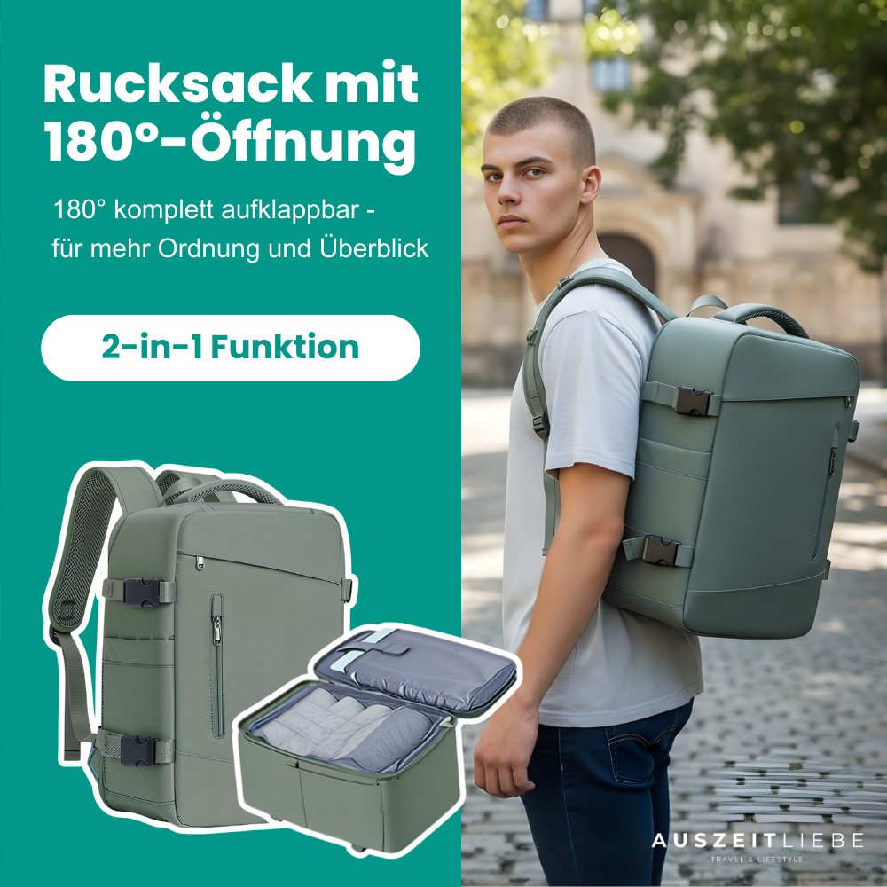 Rucksack mit 180°-Öffnung – Übersichtlich packen & entspannter ankommen